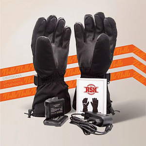 K1-00004060 Перчатки зимние с подогревом, RSX Iceman, цвет черный, размер XXL