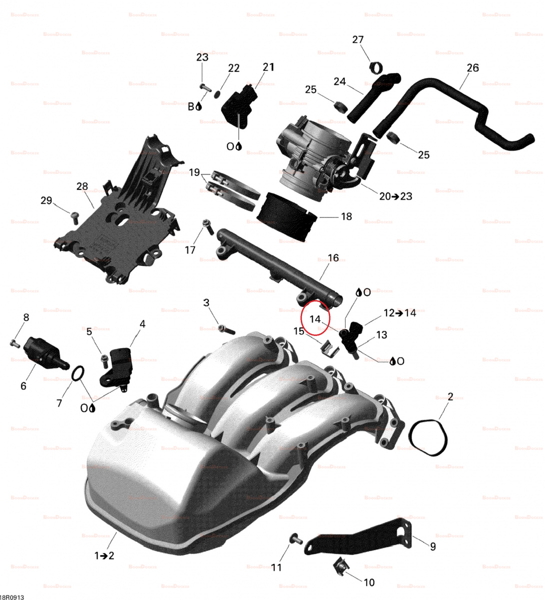 SM-07390 Кольцо уплотнительное форсунки инжектора комплект для снегоходов Ski-Doo 420631220 - фото товара BoonDocker