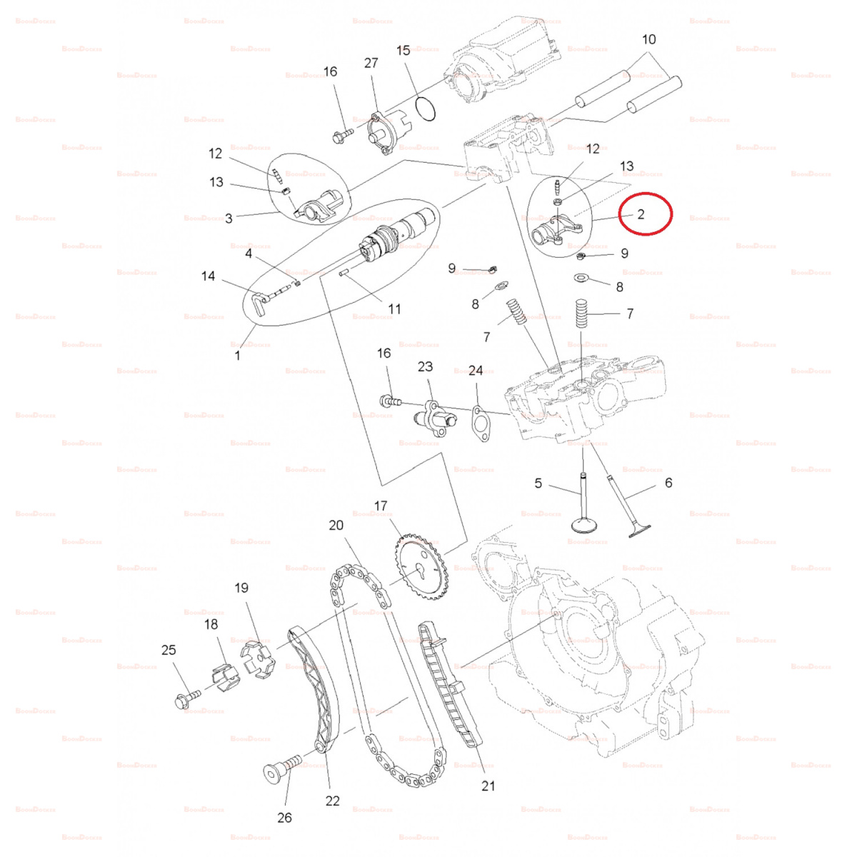 3090122 Коромысло распредвала впуск для квадроциклов Polaris Sportsman 550 3090122 - фото товара BoonDocker