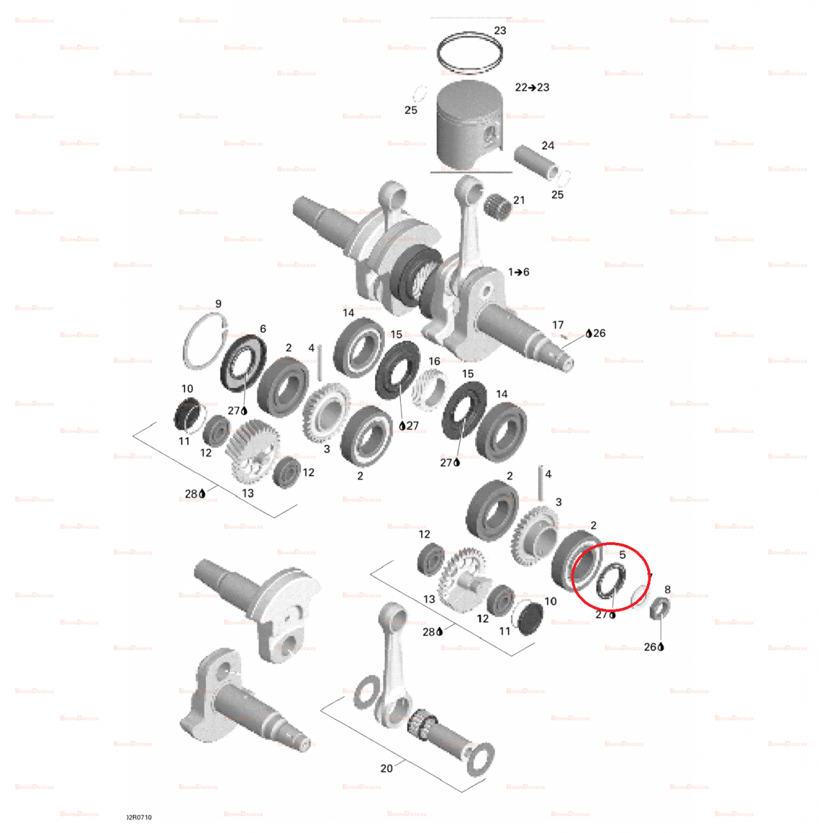 420430540 Сальник коленвала двигателя MAG для снегоходов Ski-Doo Rotax 1000 SDI 2005-2007" 420430540 - фото товара BoonDocker