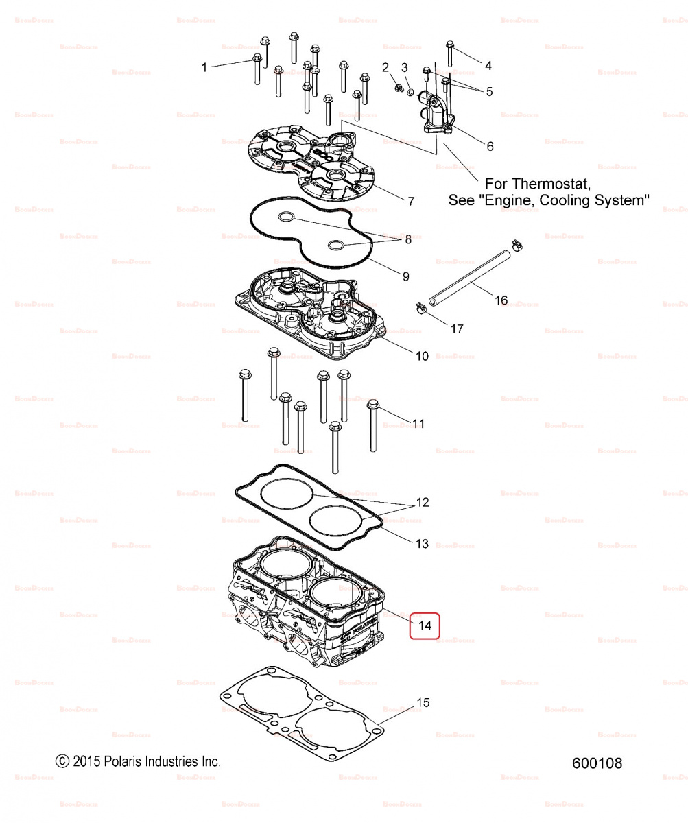 3022828 Цилиндр блок двигателя для снегоходов Polaris 800 AXYS PRO RMK 3022554/S3022554 - фото товара BoonDocker