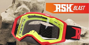 Очки кроссовые RSX Blast черно желто красные с прозрачной линзой