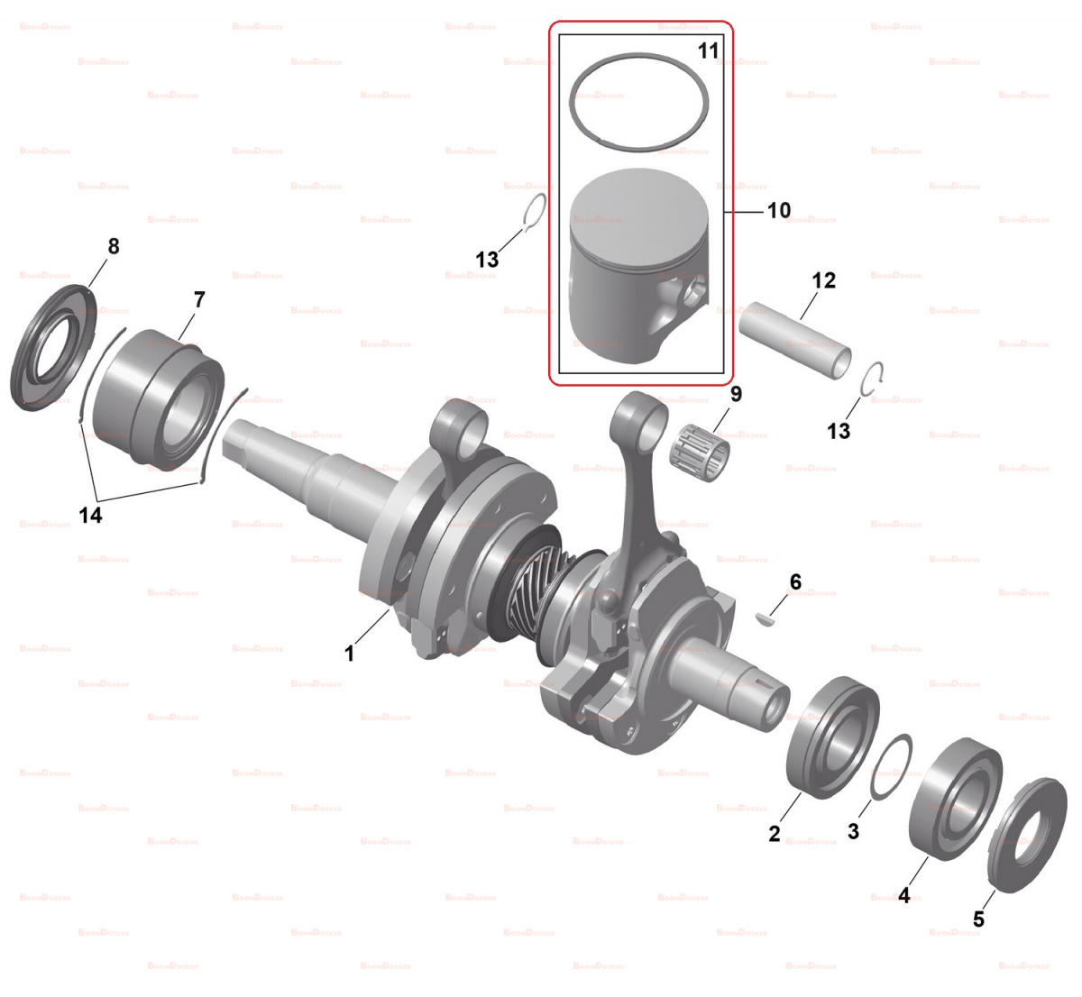 420893797 Поршень 81.852 mm с кольцом для снегоходов Ski-Doo Rotax 850 E-TEC 2017"+ 420893796/420893791/SM-09281/2465M08200 - фото товара BoonDocker