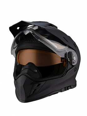 Снегоходный шлем с подогревом RSX Iceman (H-331) Winter Dual Sport, цвет черный матовый, размер XXL