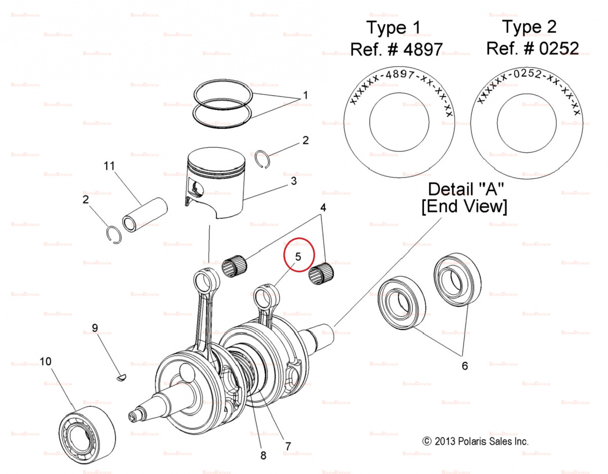 2203593 Шатунная сборка PTO/MAG для снегоходов Polaris 600 RMK 2008-2014" SM-09355/SM-09358/54-8713 - фото товара BoonDocker