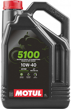 112859 Масло моторное полусинтетическое для мотоциклов MOTUL 5100 4T 10W40 4 литра