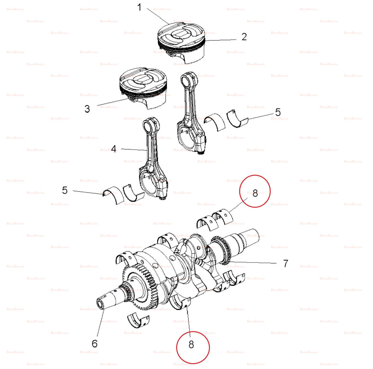 3514662-003 Вкладыш коренной зеленый для квадроциклов Polaris RZR 900/1000 3514662-003 - фото товара BoonDocker