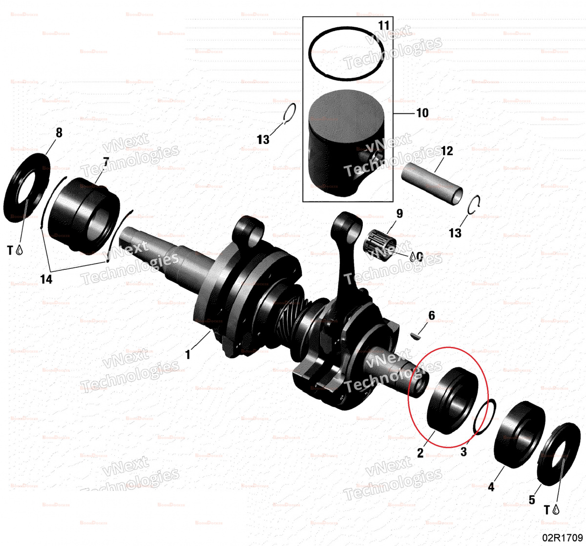 420832178 Подшипник коленвала 35X72X17 MAG для снегоходов Ski-Doo Rotax 850 E-TEC 420832178 - фото товара BoonDocker