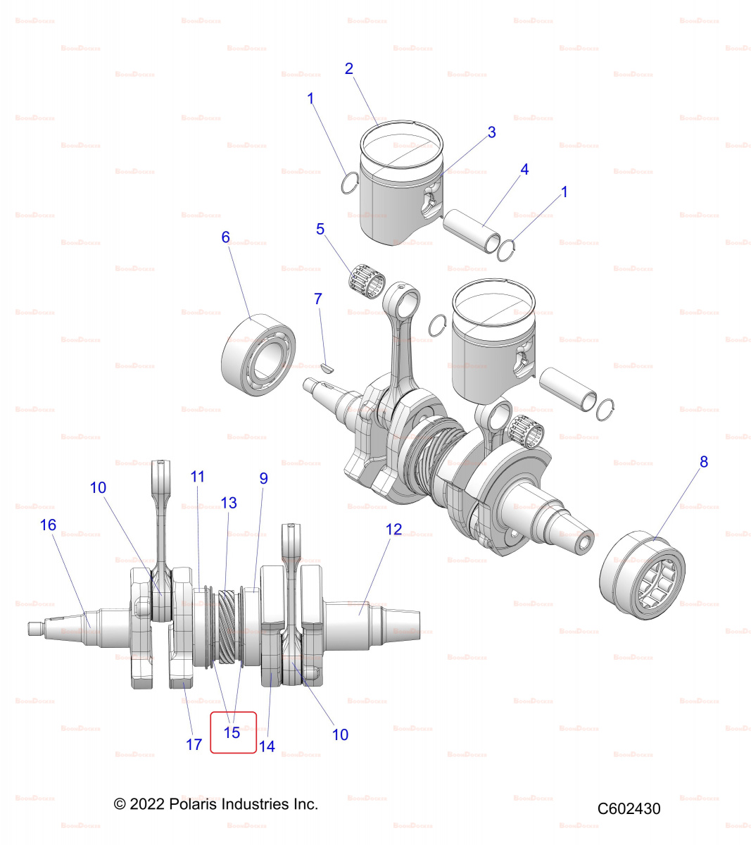5144433 Сальник коленвала двигателя внутрений для снегоходов Polaris 650/850/9R 2023"+ 5144433 - фото товара BoonDocker