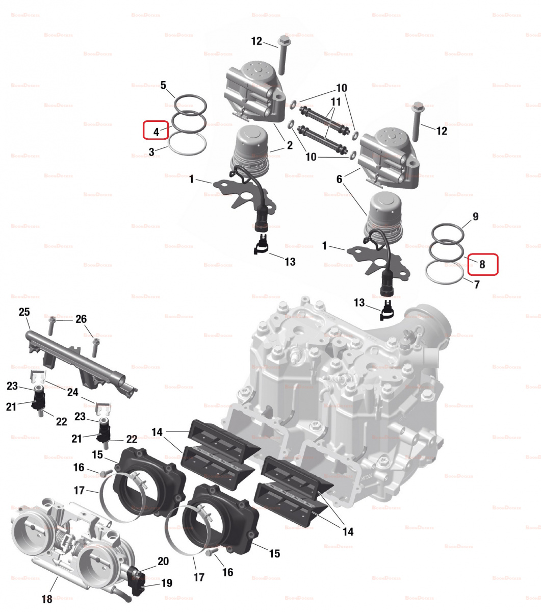 415129498 Кольцо форсунки инжектора оранжевое для снегоходов Ski-Doo Rotax 600HO/600R/800R/850 E-TEC 420431560/SM-07394/SM-07395 - фото товара BoonDocker