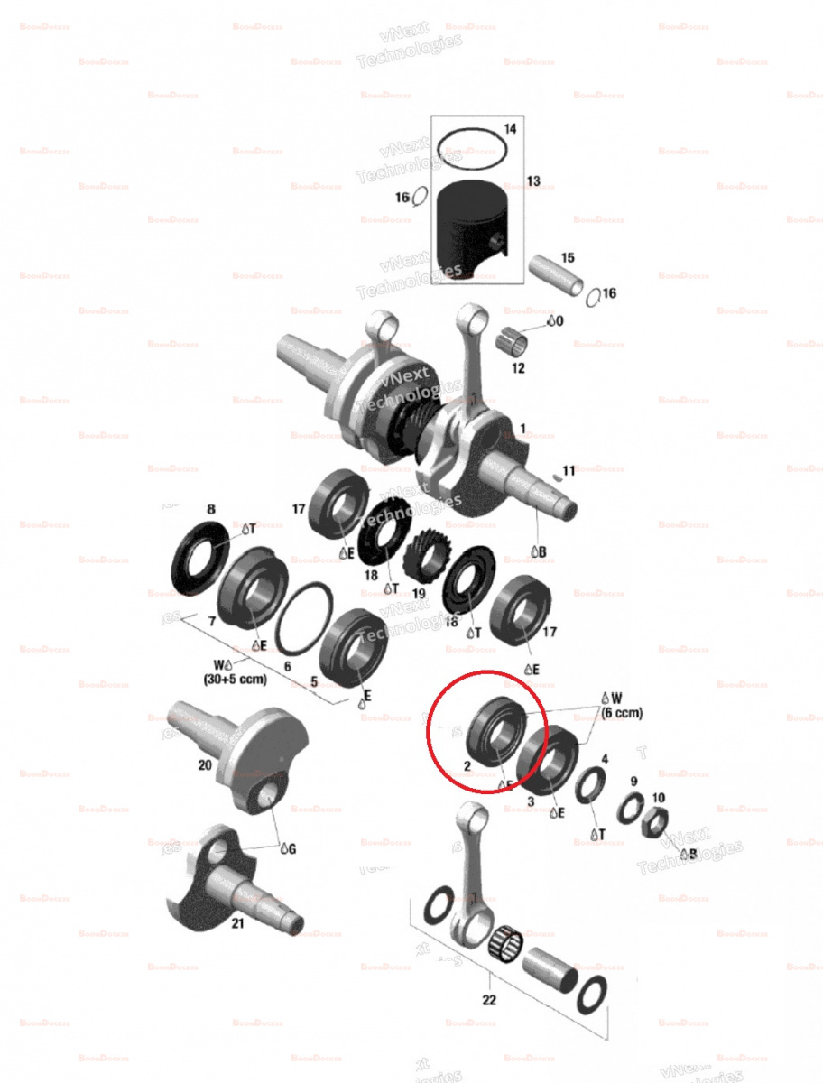 420832176 Подшипник коленвала 35X72X17/18 MAG для снегоходов Ski-Doo Rotax 600HO/800R E-TEC 420832175/UP-09020/804661BL178/420832673/420832633 - фото товара BoonDocker