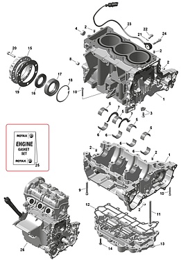 420686242 Комплект прокладок полный для снегоходов Ski-Doo Rotax 900 ACE TURBO