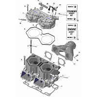 420413575 Цилиндр блок двигателя для снегоходов Ski-Doo Rotax 850 E-TEC/850 TURBO с 2023" 420413575 - фото товара BoonDocker
