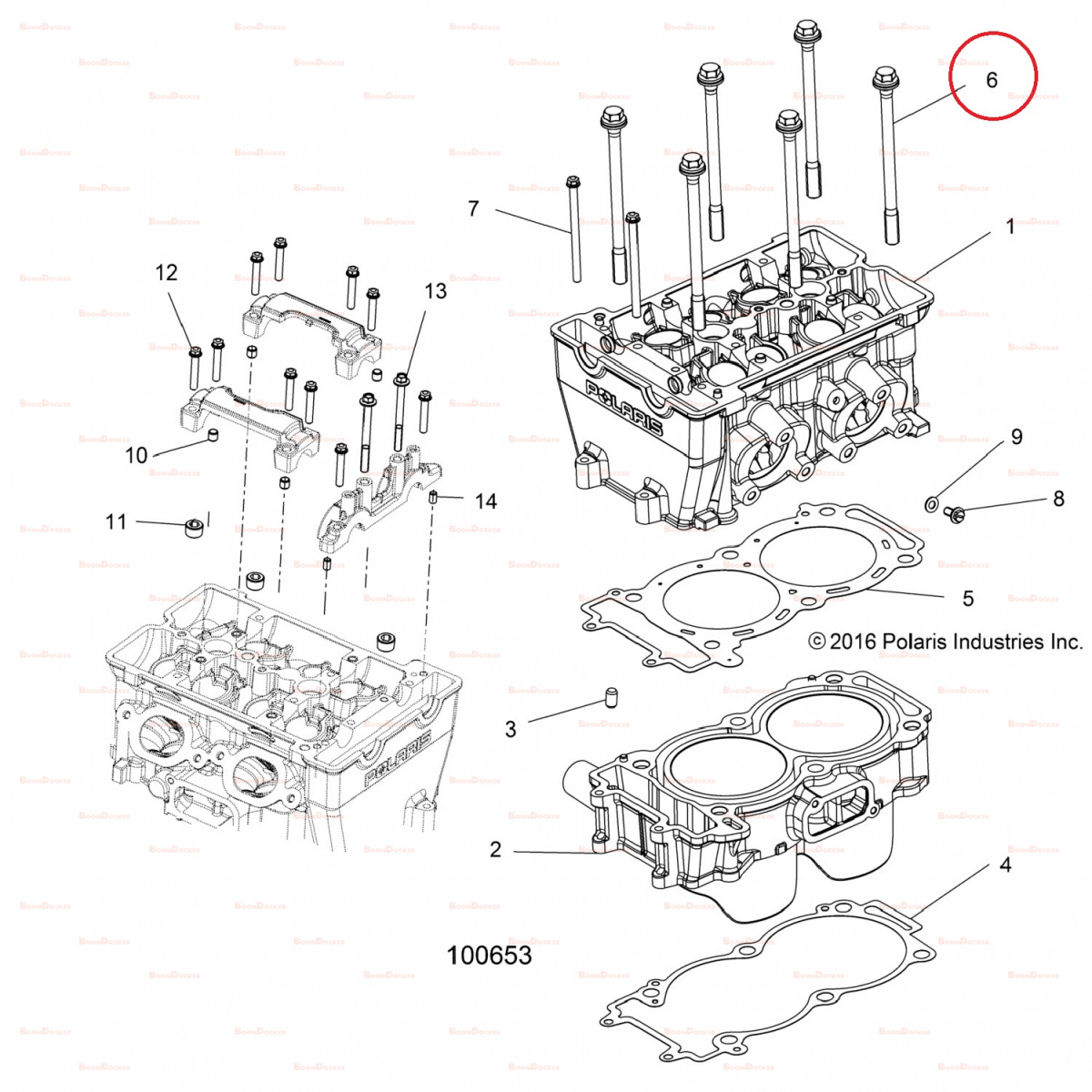 7520978 Болт M11X1.25X150 ГБЦ для квадроциклов Polaris Sportsman/Ranger/RZR 570/900/1000 7519123 - фото товара BoonDocker