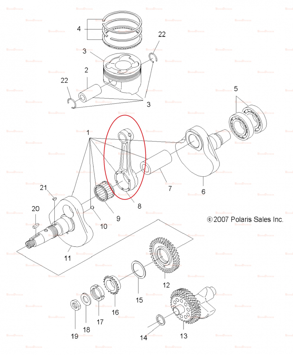 3090273 Шатун коленвала двигателя 1 шт для квадроциклов Polaris Sportsman 500 HO 3085813/AT-09191 - фото товара BoonDocker