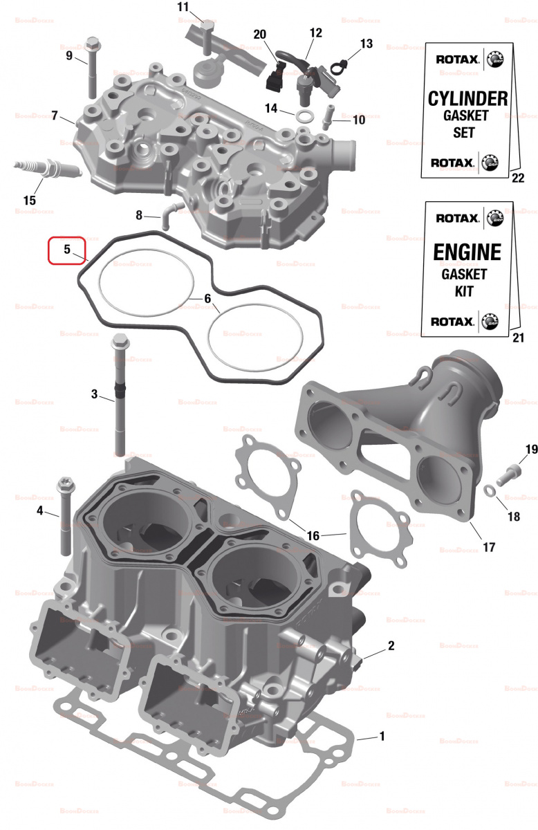 420430041 Прокладка ГБЦ большая для снегоходов Ski-Doo Rotax 850 E-TEC 420430042 - фото товара BoonDocker