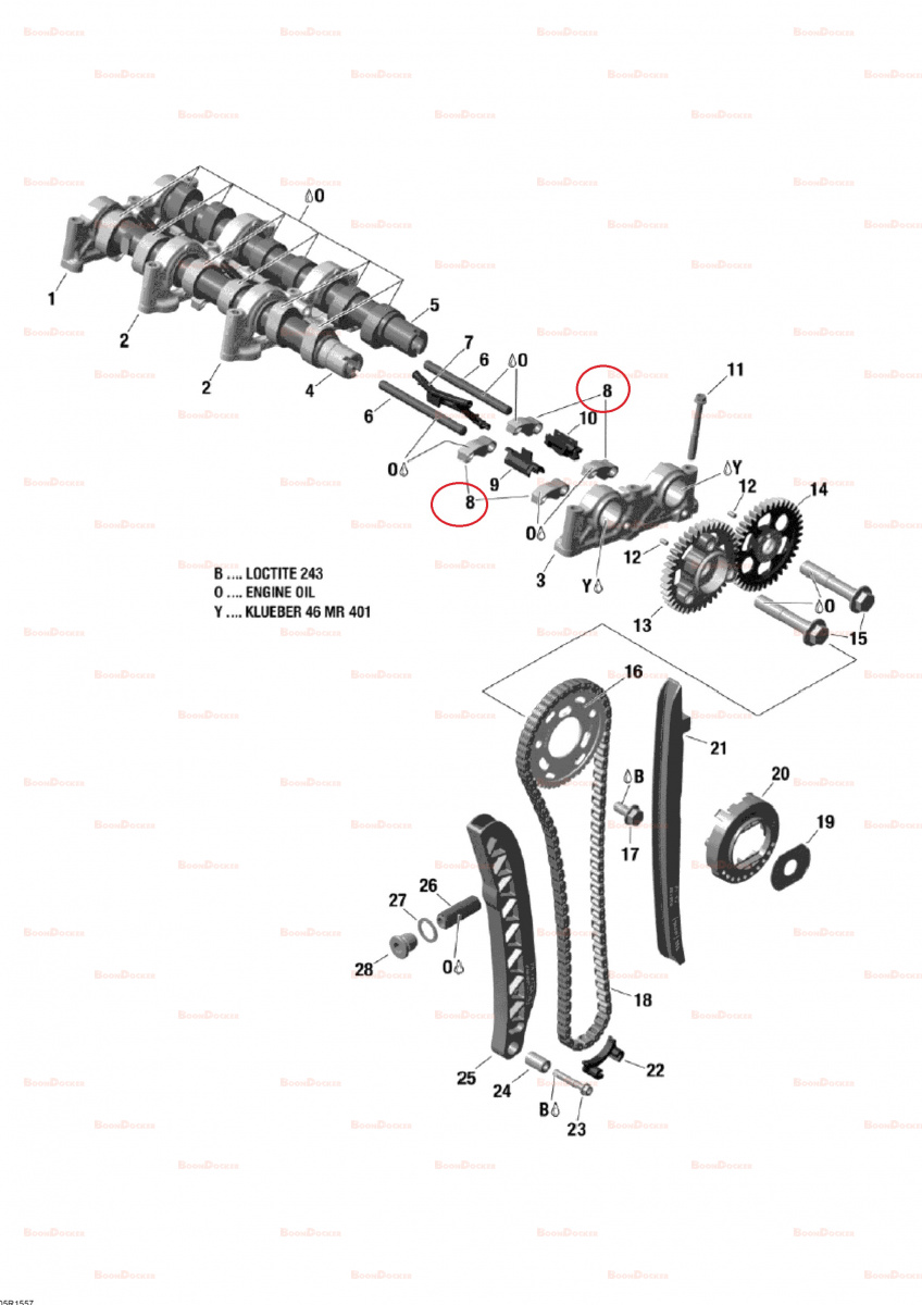 420254722 Кулачек коромысло клапана двигателя для снегоходов Ski-Doo Rotax 1200 4-TEC 420254722 - фото товара BoonDocker