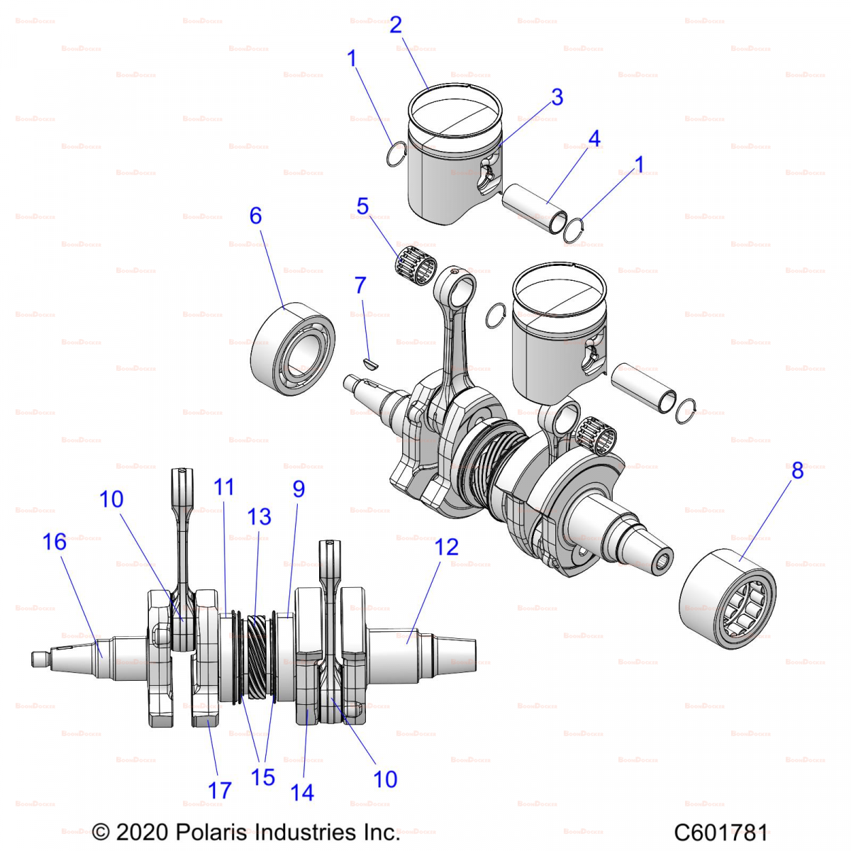 2209829 Кольцо поршневое 1 шт для снегоходов Polaris PATRIOT 9R 2209829 - фото товара BoonDocker