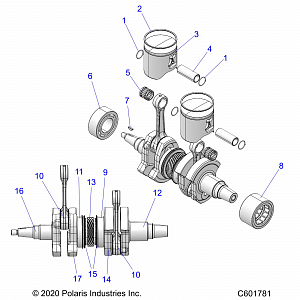 2209829 Кольцо поршневое 1 шт для снегоходов Polaris PATRIOT 9R 2209829