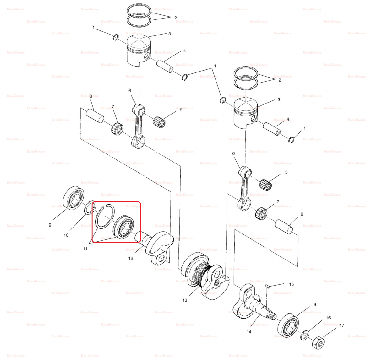 3084602 Подшипник коленвала PTO для снегоходов Polaris 340 3083544 - фото товара BoonDocker