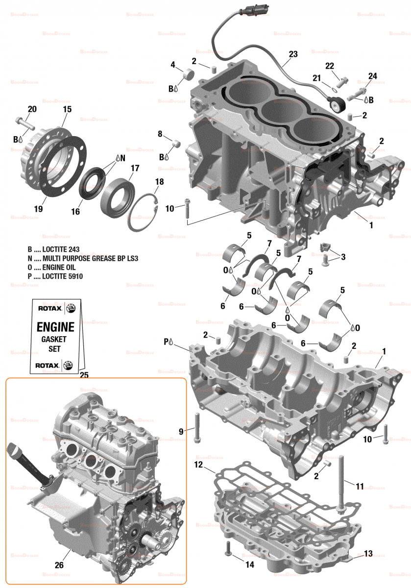 420090320 Двигатель LONG BLOCK для снегоходов Ski-Doo Rotax 900 ACE TURBO 420090320 - фото товара BoonDocker
