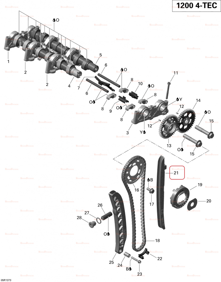 420936430 Башмак цепи ГРМ для снегоходов Ski-Doo Rotax 1200 4-TEC 420936430 - фото товара BoonDocker