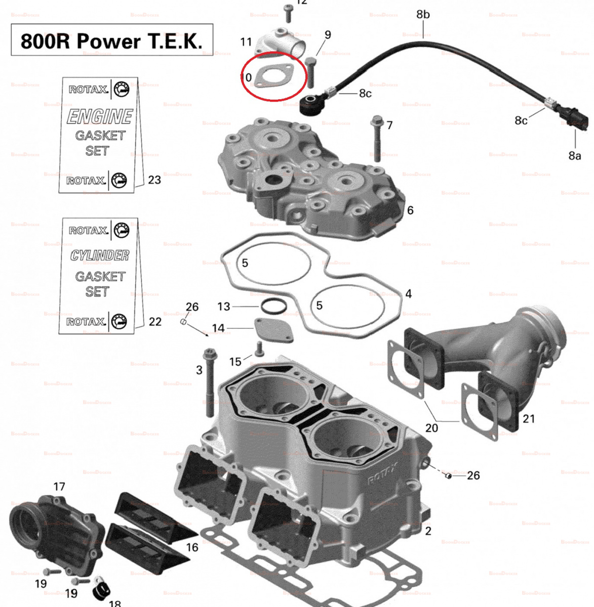 420850338 Прокладка крышки термостата для снегоходов Ski-Doo Rotax 600HO SDI/800R P-TEK 420850336/12-94380 - фото товара BoonDocker