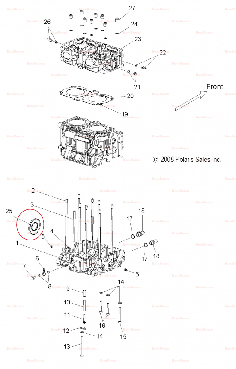 0452987 Сальник коленвала двигателя 48X95X8 для снегоходов Polaris FS WIDETRAK IQ 0452987 - фото товара BoonDocker