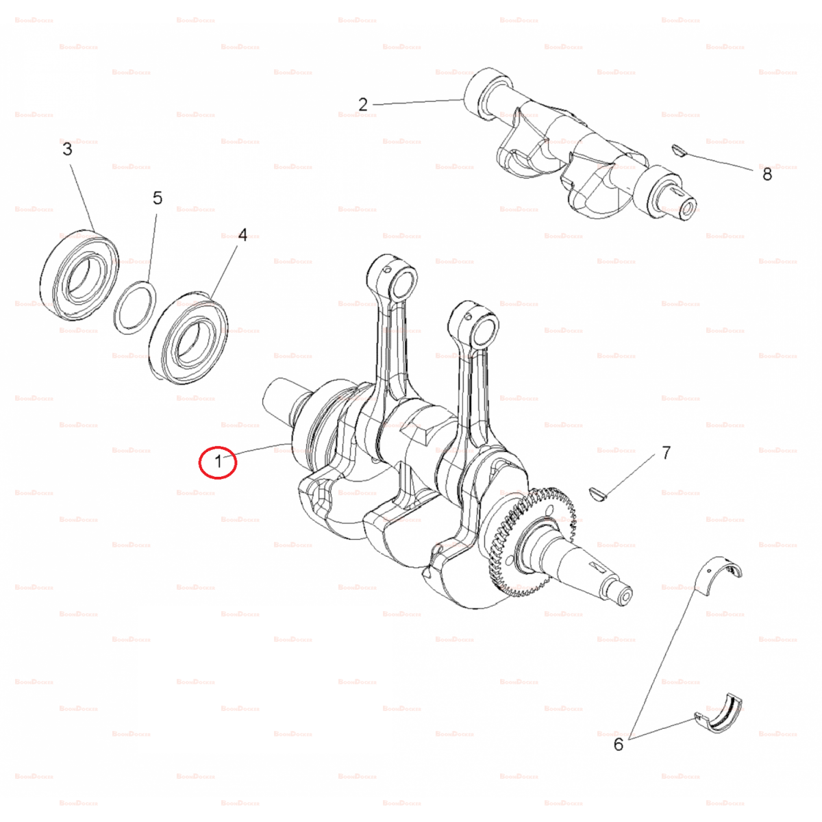 421-4091 Коленвал Polaris RZR/Sportsman/Ranger 800 2005-2017" 2202916/2203068/2205112 - фото товара BoonDocker