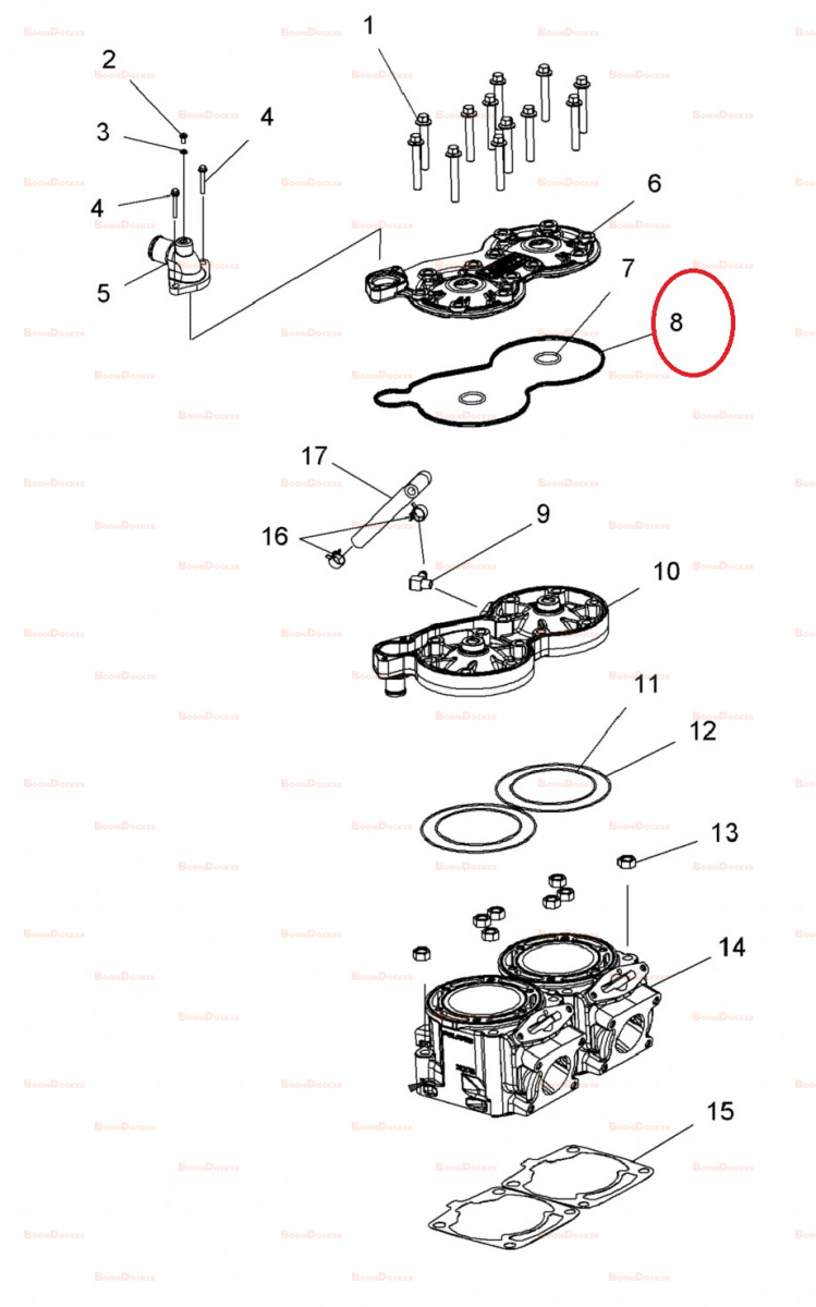 5413036 Прокладка крышки ГБЦ для снегоходов Polaris 600 RMK/PRO RMK 09-711307/09-711298/09-711300/09-711297/09-711300/711298/711307 - фото товара BoonDocker
