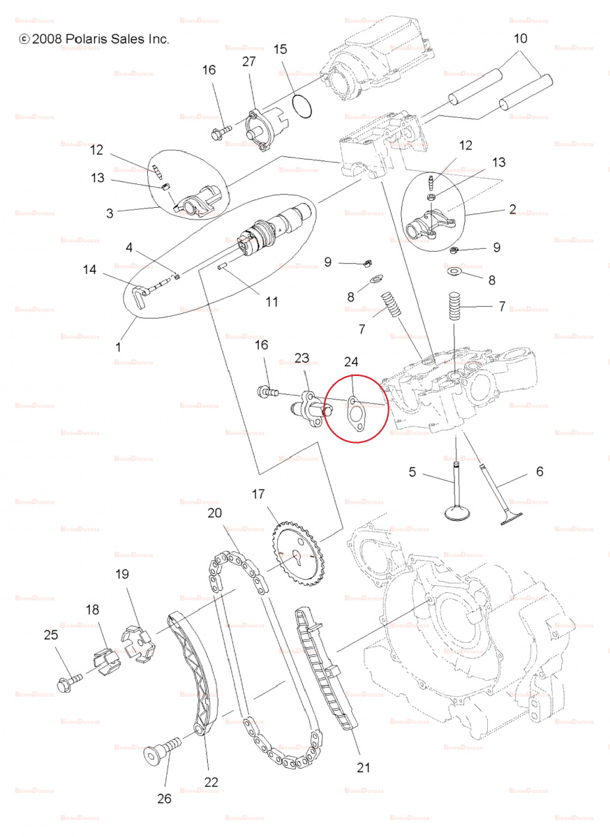 3086448 Прокладка под натяжитель цепи для квадроциклов Polaris SPORTSMAN 500 3086448 - фото товара BoonDocker