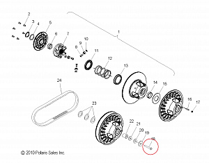 7517581 Болт ведомого вариатора для снегоходов Polaris 600 WIDETRAK IQ 7517581