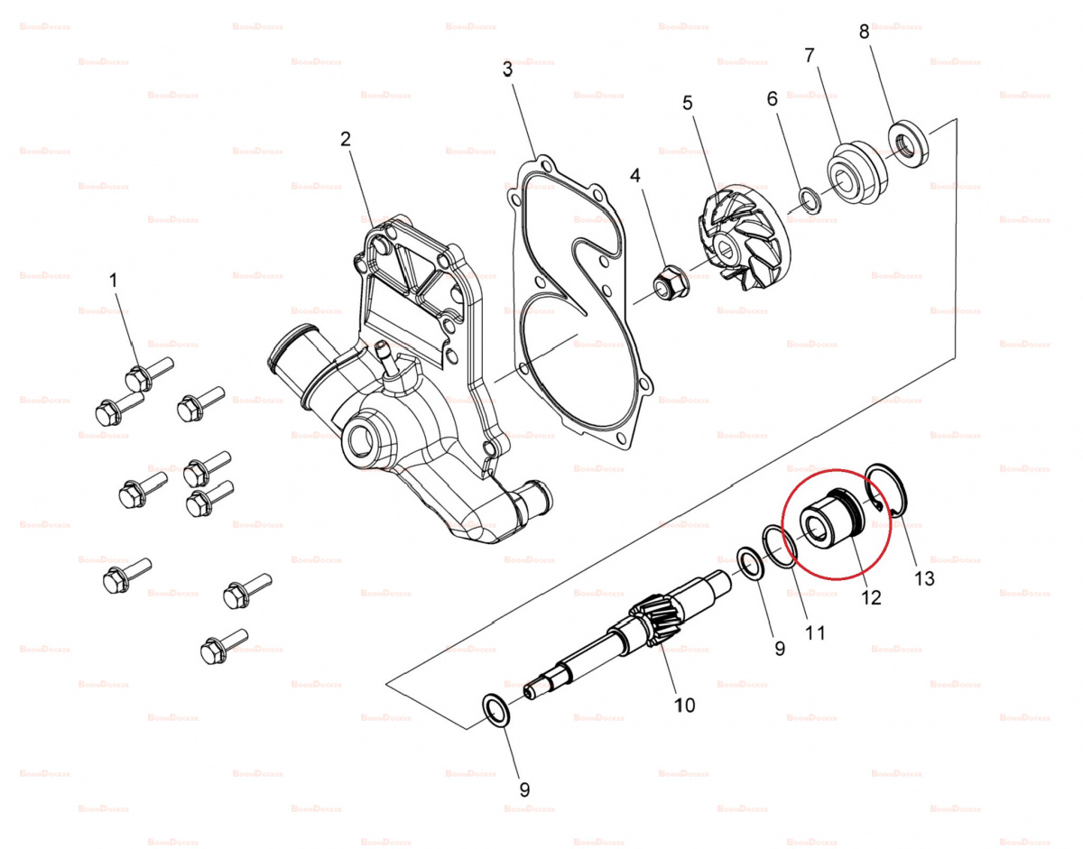 5138487 Втулка вала маслонасоса для снегоходов Polaris 600/800 RMK/AXYS PRO-RMK 2015-2021" 5138487 - фото товара BoonDocker