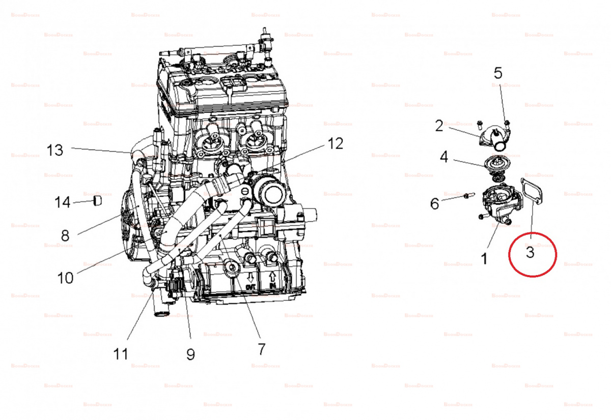 5813521 Прокладка корпуса термостата для квадроциклов Polaris RZR 900 5813521 - фото товара BoonDocker
