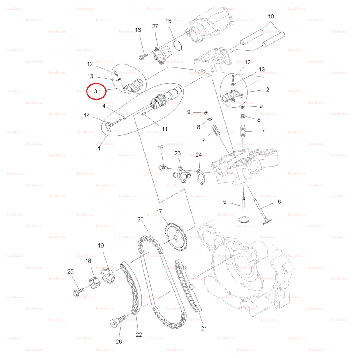 3090125 Коромысло распредвала выпуск для квадроциклов Polaris Sportsman 550 3090125 - фото товара BoonDocker