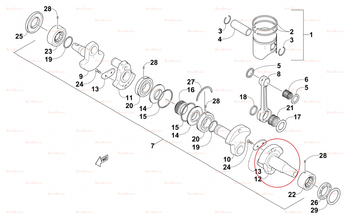 3007-884 Щека коленвала PTO двигателя для снегоходов Arctic Cat M8/800/8000 0905-061 - фото товара BoonDocker