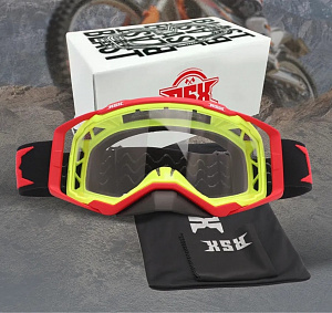 Очки с двойной линзой RSX Blizzard Winter, прозрачная линза, цвет оправы желный, красный, черный