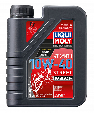 20753 Масло моторное cинтетическое для мотоциклов Liqui Moly Motorbike 4T Synth Street Race 10W40 1 литр