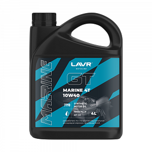 LN7790 LAVR MOTO Моторное масло cинтетическое GT MARINE 4Т 10W40 SM, 4 литра