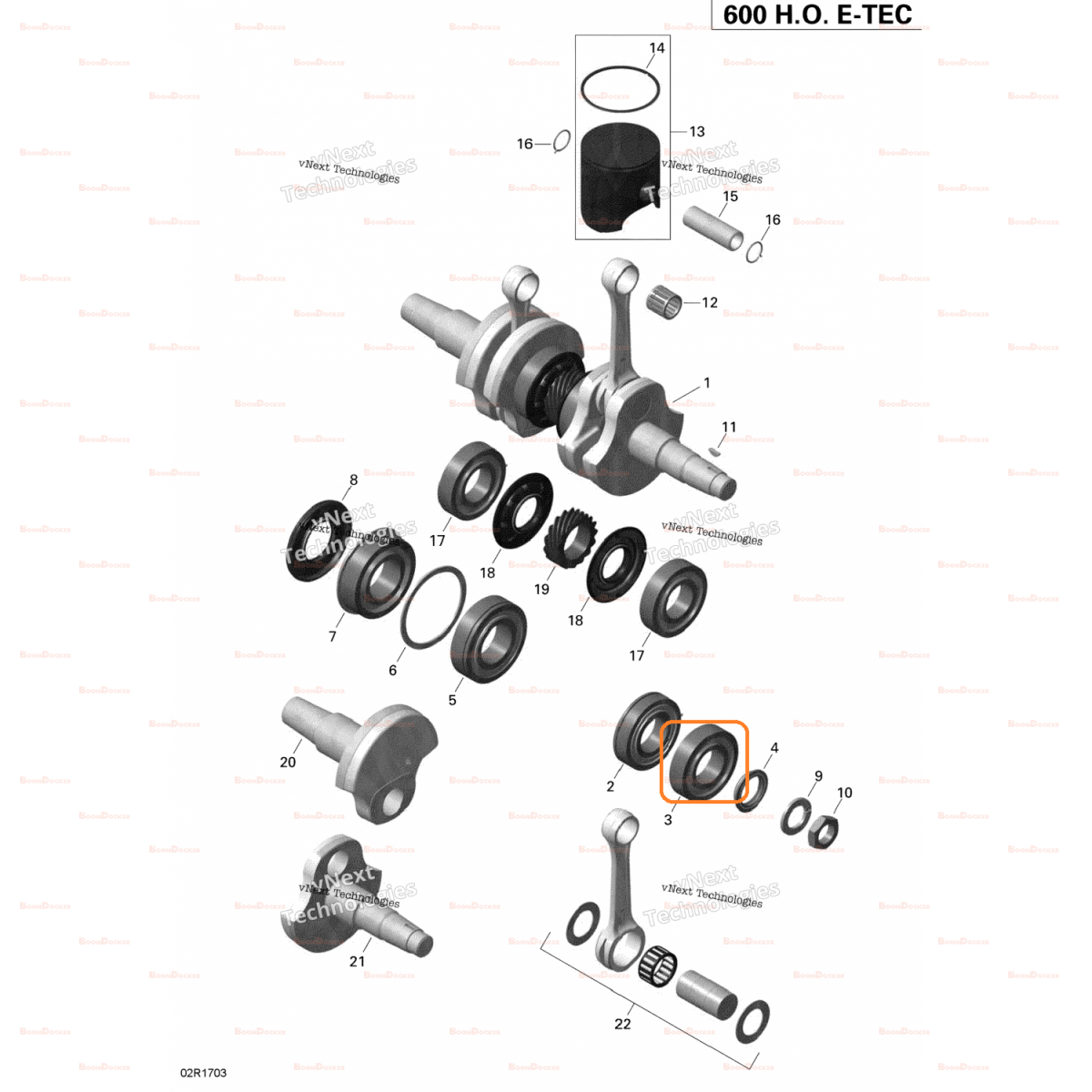 420832575 Подшипник коленвала 35X72X17 MAG для снегоходов Ski-Doo 290832239/290832573/420832573/290832574/420832574/420832234/6207YR17LT1SH2/420832576 - фото товара BoonDocker