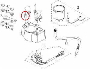 55555-BL9-00 Плафон индикатора уровня масла для квадроциклов Baltmotors Jam 100 55555-BL9-00
