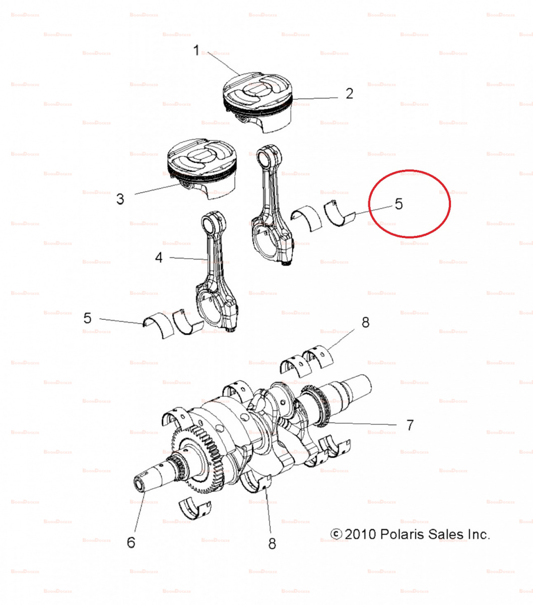 3514663-003 Вкладыш шатунный зеленый для квадроциклов Polaris RZR 900/1000 3514663-003 - фото товара BoonDocker