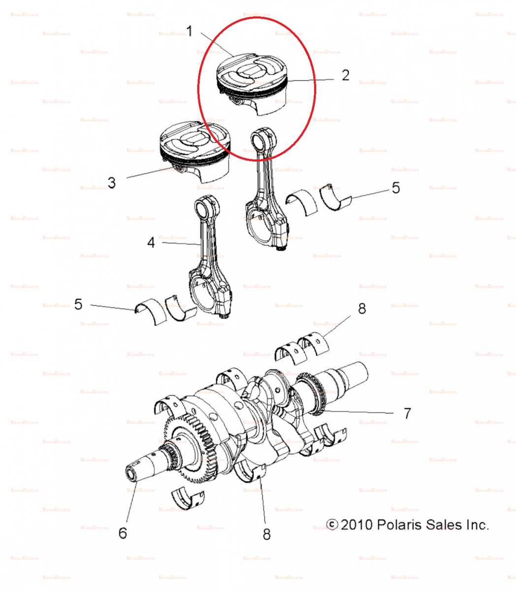 2204637 Поршень в сборе для квадроциклов Polaris RZR 900 2011-2014" 2204508 - фото товара BoonDocker