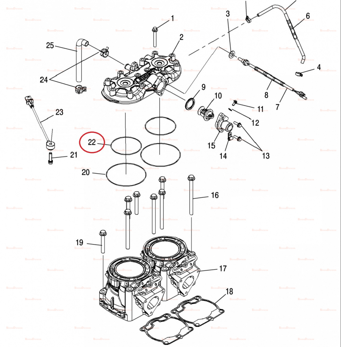 5411675 Прокладка кольцо ГБЦ малое для снегоходов Polaris 850 AXYS PRO-RMK 09-711252/SM-09539F/SM-09539T - фото товара BoonDocker