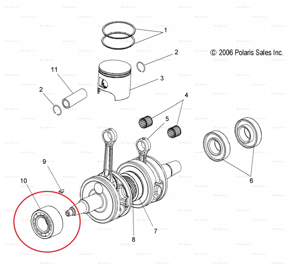 3514499 Подшипник коленвала 35X72X36.5 для снегоходов Polaris 600/800 RMK/PRO RMK/AXYS PRO RMK 3514530/5207/1BYA - фото товара BoonDocker