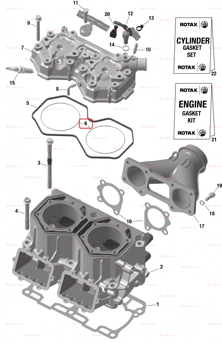 420931410 Прокладка ГБЦ малая для снегоходов Ski-Doo Rotax 800 E-TEC/P-TEK / 850 E-TEC 290931410 - фото товара BoonDocker