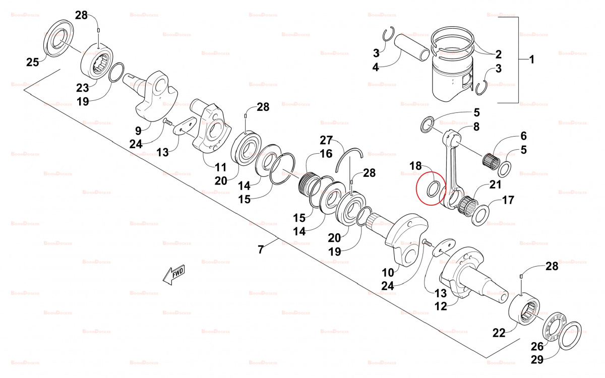 3006-489 Шайба пальца шатуна коленвала для снегоходов Arctic Cat M8/800/8000 2007-2017" 3423-158 - фото товара BoonDocker