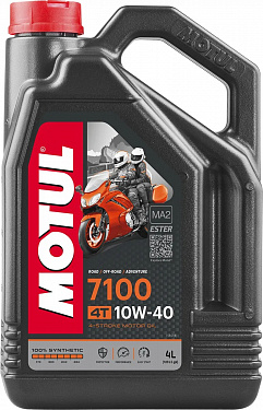 104092 Масло моторное синтетическое для мотоциклов MOTUL 7100 4T 10W40 4 литра