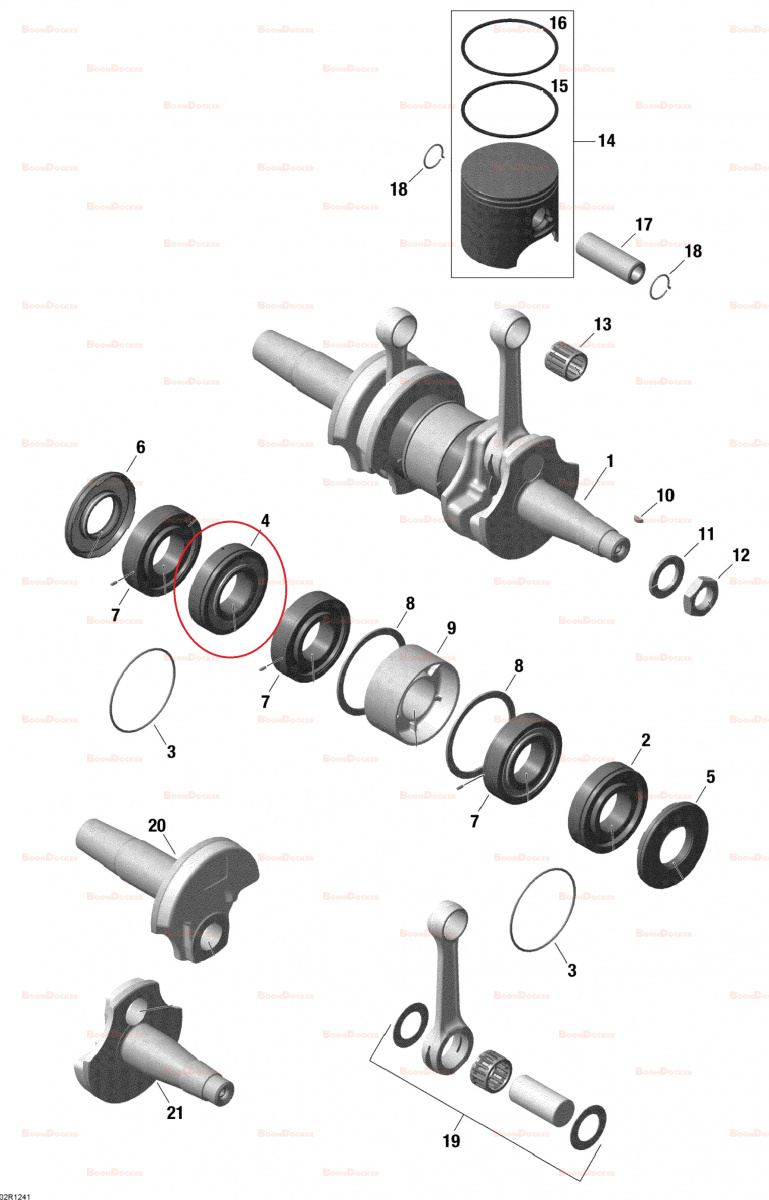 420832632 Подшипник коленвала 35X72X17/18 PTO для снегоходов Ski-Doo Rotax 550F 420832637/420832639/UP-09020/804661BL178 - фото товара BoonDocker