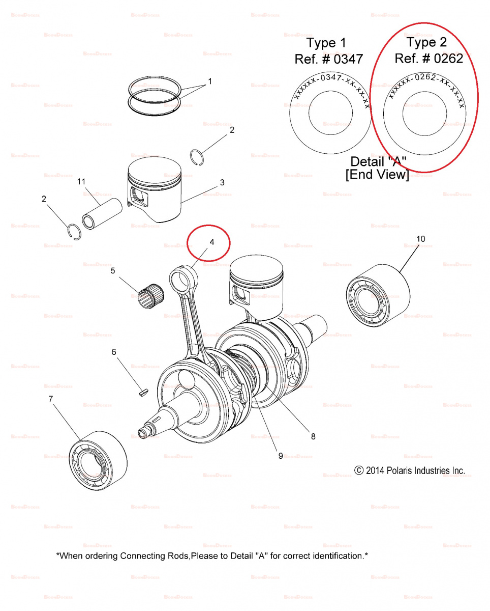 2203584 Щека коленвала с шатуном для снегоходов Polaris 800 RMK/PRO RMK 2203584 - фото товара BoonDocker